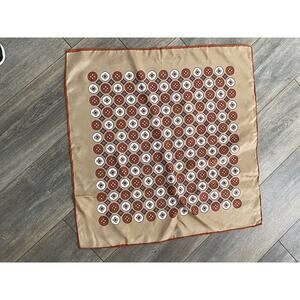 Vintage Scarf Silk Square Geometric 26” Color Block Career Multi-functional